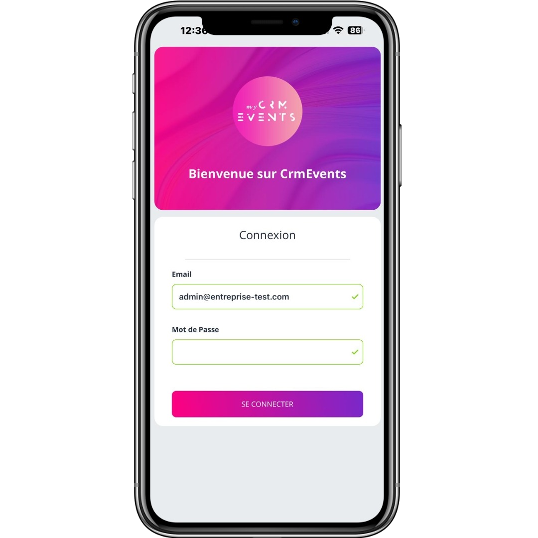 Écran gestion événements